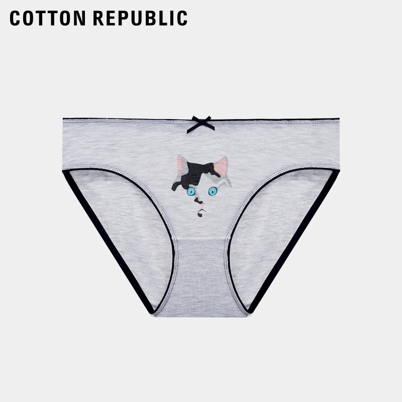 棉花共和国女士莫代尔三角内裤性感少女裤猫咪印花一条装51111510,女士内衣/男士内衣/家居服,女三角裤,淘宝优惠券,粉丝福利购,淘宝优惠卷