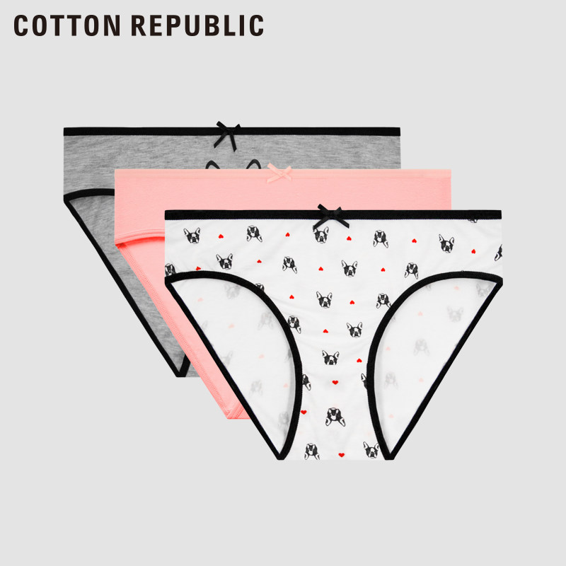 Cotton Republic/棉花共和国内裤莫代尔三角性感印花情侣女士内裤