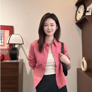 Niche 休闲百搭翻领纯色小众衬衫 Young 时尚 QD10832 觅觅