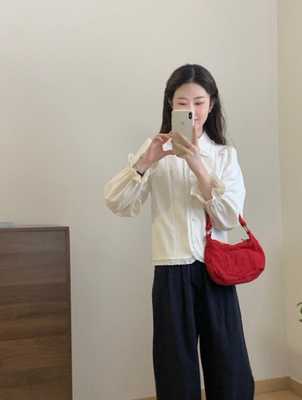 【Niche Young】半熟恋人  甜美百搭法式小众设计感衬衫 QD70533