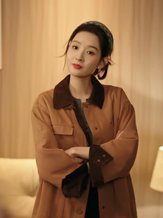 突然的喜欢王玉雯林欢儿同款复古宽松百搭2026春秋开衫夹克上衣潮