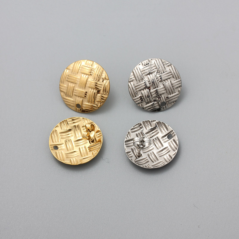 不掉色不锈钢钛钢竹编格纹圆耳钉时尚18K金大耳钉diy手工耳饰配件,饰品/流行首饰/时尚饰品新,其他DIY饰品配件,淘宝优惠券,粉丝福利购,淘宝优惠卷