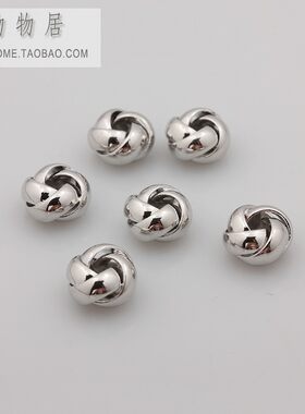 白金镀真金麻花绳结珠子手工散珠