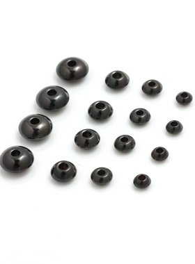 黑色钛钢不锈钢飞碟隔珠不褪色散珠串珠手链手串项链材料diy配件