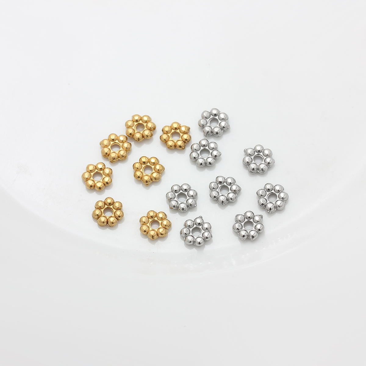 钛钢真空镀18K金雪花隔片不掉色