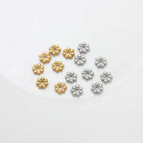 钛钢真空镀18K金雪花隔片不掉色