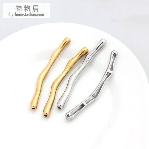 不锈钢钛钢18K金竹节弯管不掉色