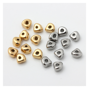 304钛钢真空镀18K金碎石珠子不褪色不锈钢散珠小珠隔珠DIY配件