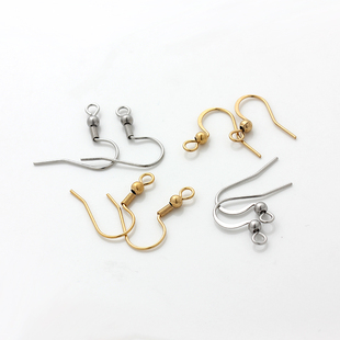 不掉色高端18K金不锈钢钛钢耳钩耳勾手工制作耳饰材料diy配件