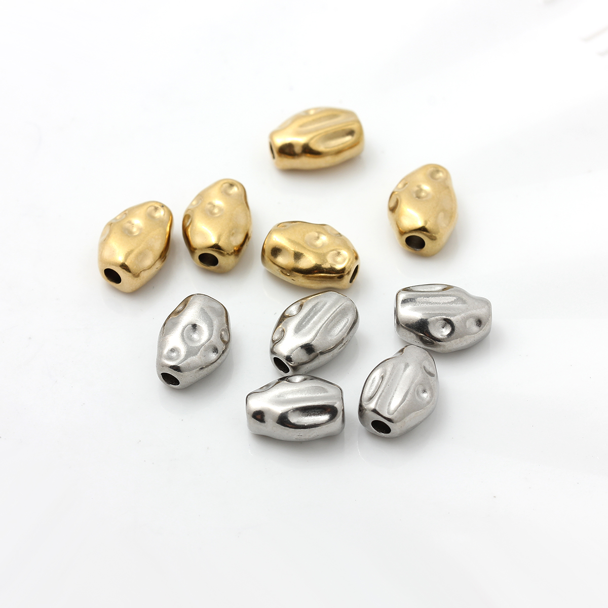 不褪色304钛钢异形石头珠子