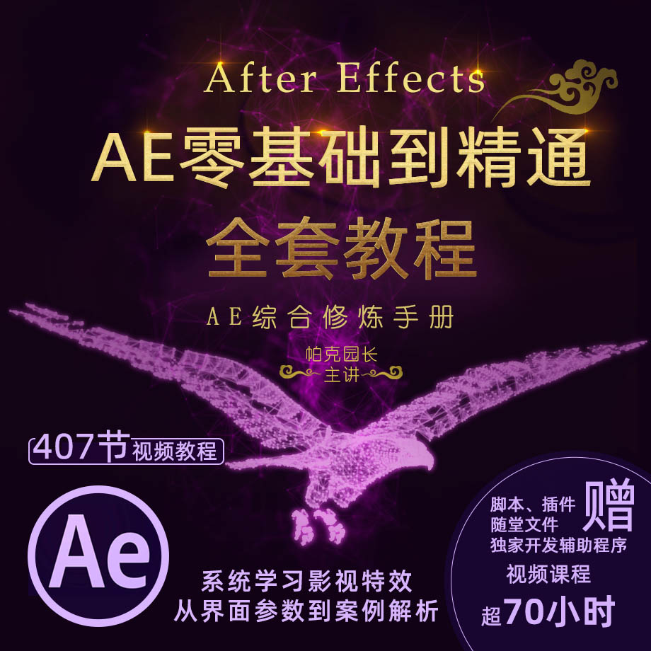 AE教程-AE综合修炼手册,After Effects中文视频课程-帕克园长