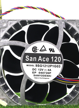 三洋SANYO耐高温9SG1212P1G06/G03 12CM 12038 12V铝框4A散热风扇