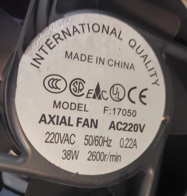 全新 F:17050 220V 380W 轴流风机工业配电箱 17251 机柜散热风扇