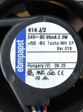 德国ebmpapst TYP 414J/2 414F/2 24V 2.3W 4CM 三线工控散热风扇