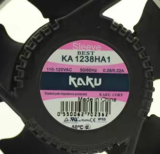 全新原装KAKU耐高温轴流风机KA1238HA1 1238 110V电控柜防水风扇