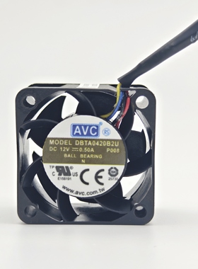 AVC 4CM DBTA0420B2U 4020 12V 0.50A 4线 PWM温控调速 散热风扇