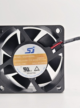 sj原装 SA240625RL/3 DC24V 0.17A 6025 6CM 2线变频器散热风扇