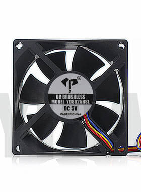 8cm厘米公分8025亿达8x8x2.5cm 5V12V24V 4线PWM智能温控散热风扇