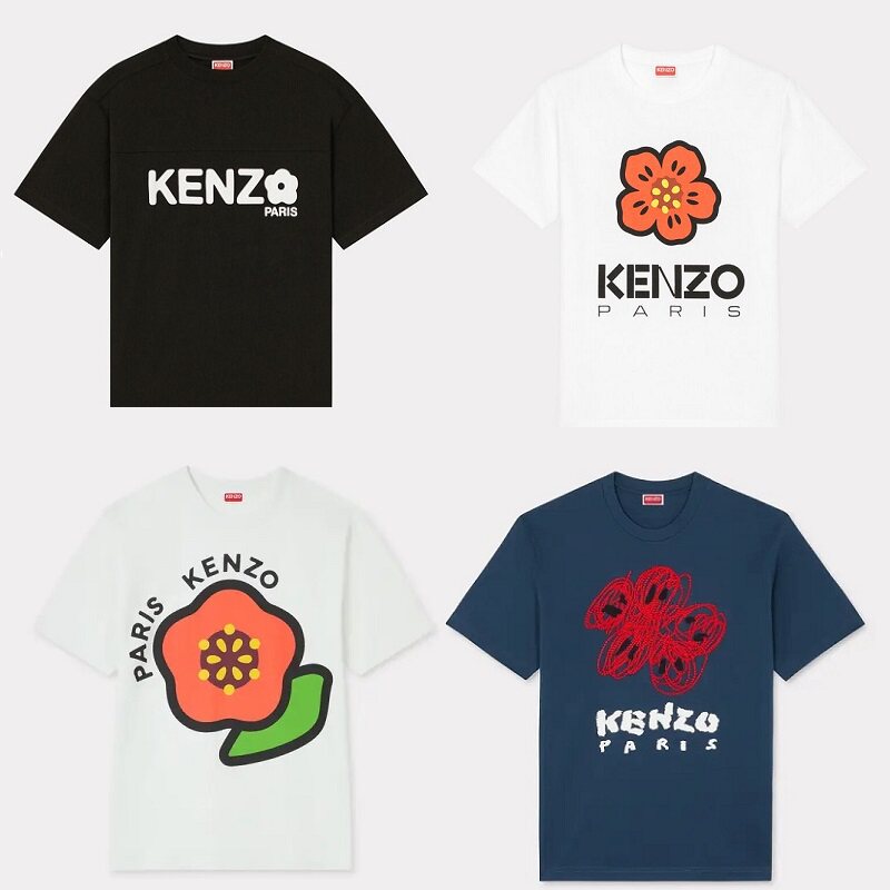 2026夏季新品KENZO T恤高田贤三boke海棠花涂鸦刺绣男女同款短袖