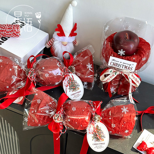 圣诞节雪花玻璃纸包花纸平安夜