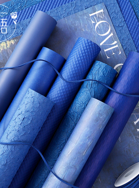 星语 蓝色油画系列包装纸午夜蓝鲜花花束包花纸男士花束包装DIY