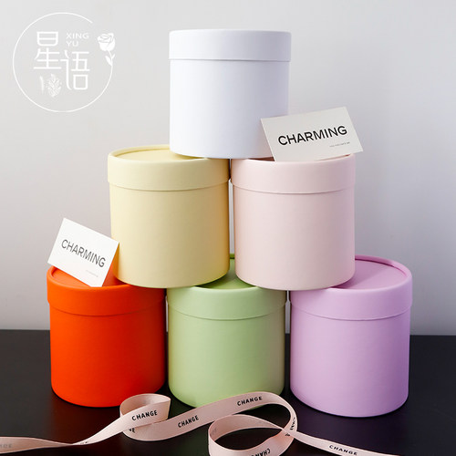 迷你小花束圆桶鲜花插花桶diy