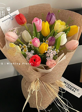 星语 天然彩麻卷亚麻布材料鲜花包装网纱白色包花纱手工花束装饰