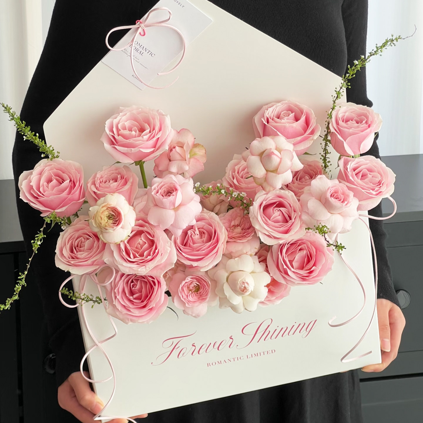 星语 大号信封盒浪漫氛围鲜花束插花盒diy花盒礼盒手捧花包装盒