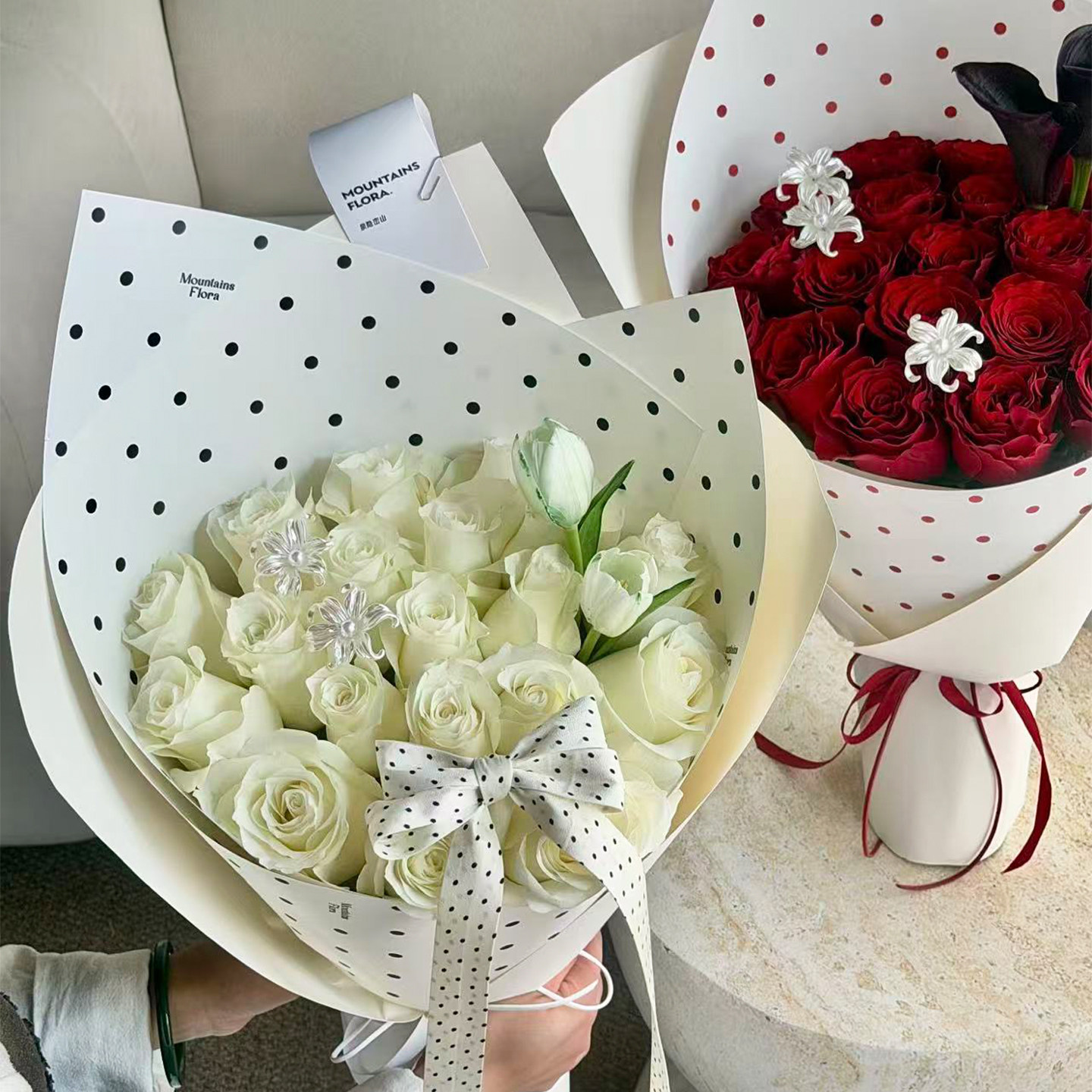 星语 韩式圆点纸鲜花花束包装纸diy创意波点包花纸牛皮纸手工材料