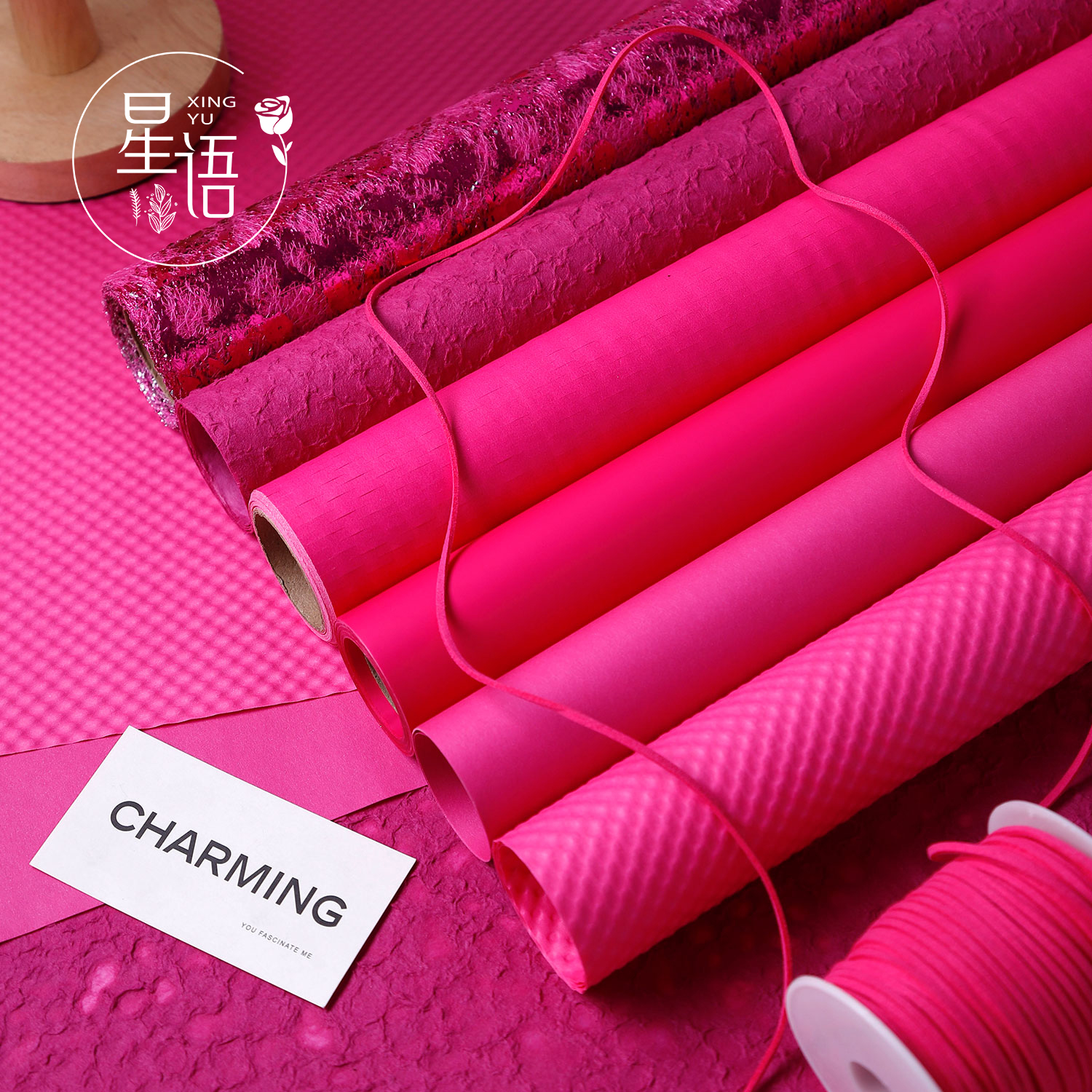 弗洛伊德配色鲜花包装纸