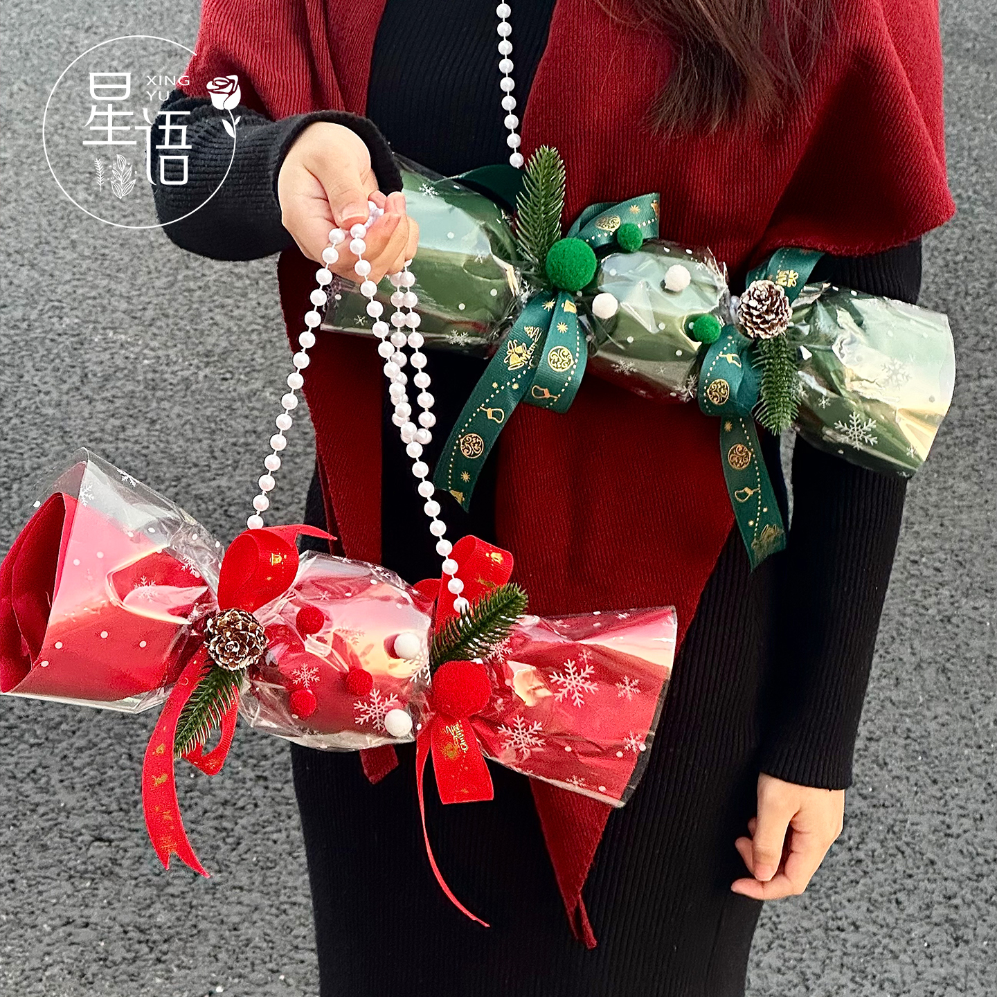 圣诞节糖果小挎包材料包小拎包