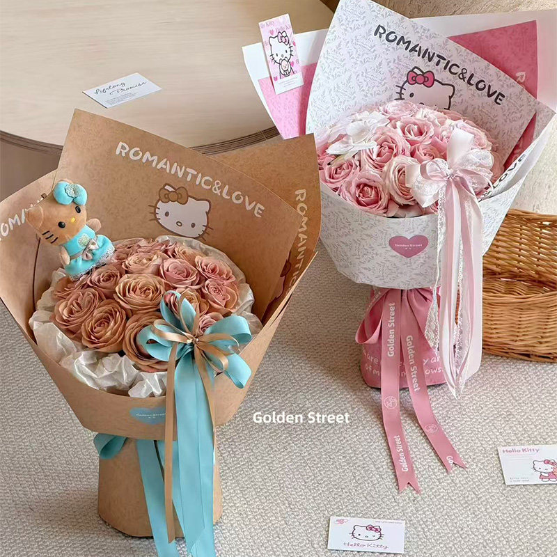 星语【2.14情人节新品】甜心KT系列包装纸创意可爱包花纸花店资材,鲜花速递/花卉仿真/绿植园艺,花艺包装纸,淘宝优惠券,粉丝福利购,淘宝优惠卷