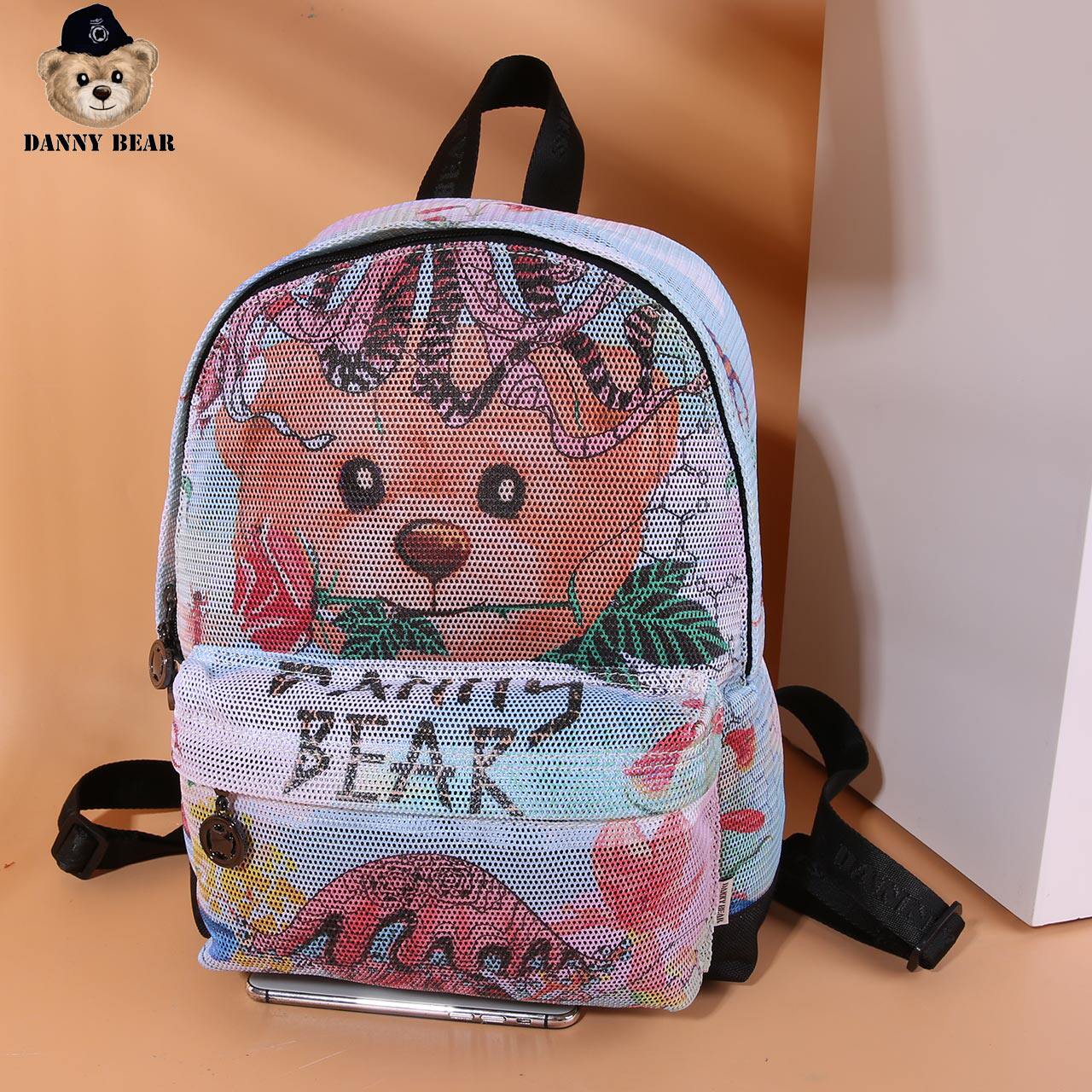 丹尼熊旅行双肩包背包学生书包女 休闲时尚小熊双肩包DBTB9915037