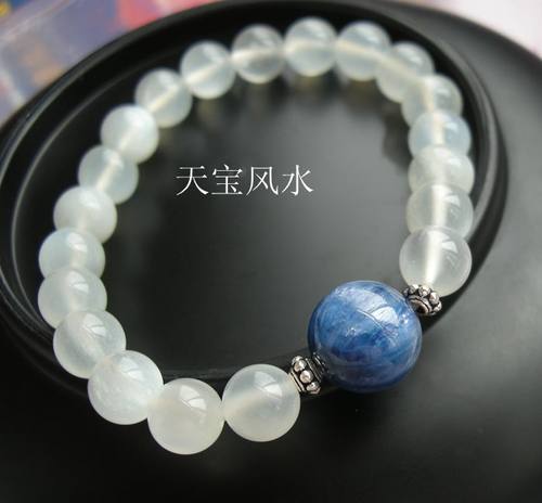 猫眼蓝晶石泰银女士手链
