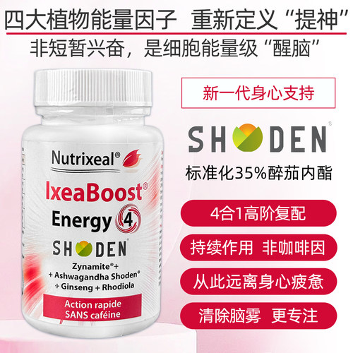 Nutrixeal法国南非醉茄芒果苷人参红景天清除脑雾能量包记忆专注