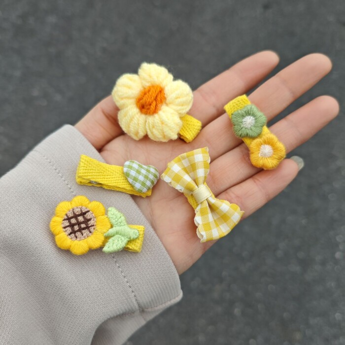 婴儿花朵向日葵发夹宝宝不伤可爱萌萌儿童发卡夹子头饰发饰
