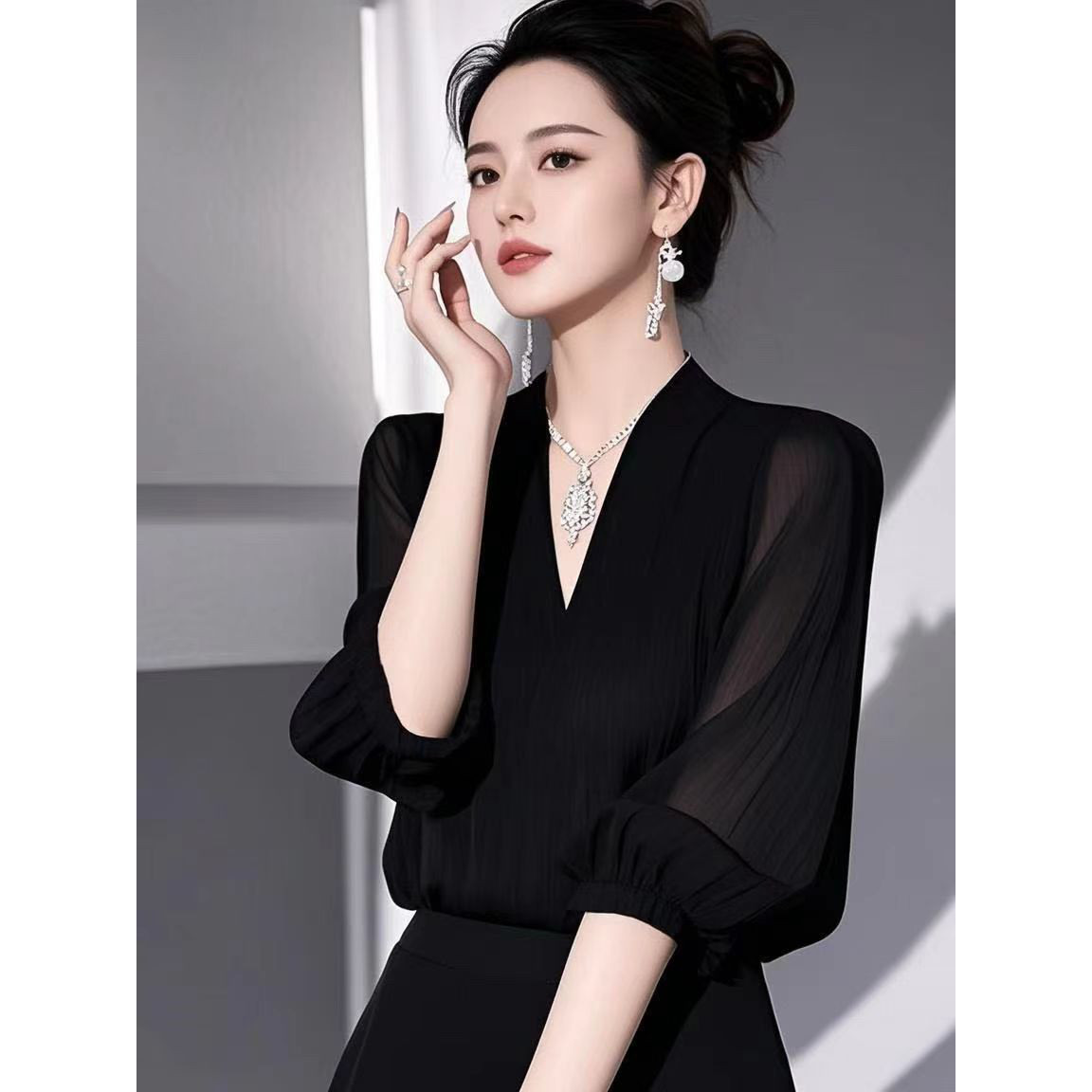 夏法式减龄百搭显瘦衬衫小众设计感轻奢时尚防晒服原创设计薄款