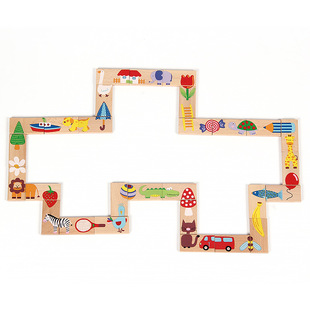 28片接龙多米诺骨牌宝宝认知儿童益智力男孩女孩多用积木拼装玩具