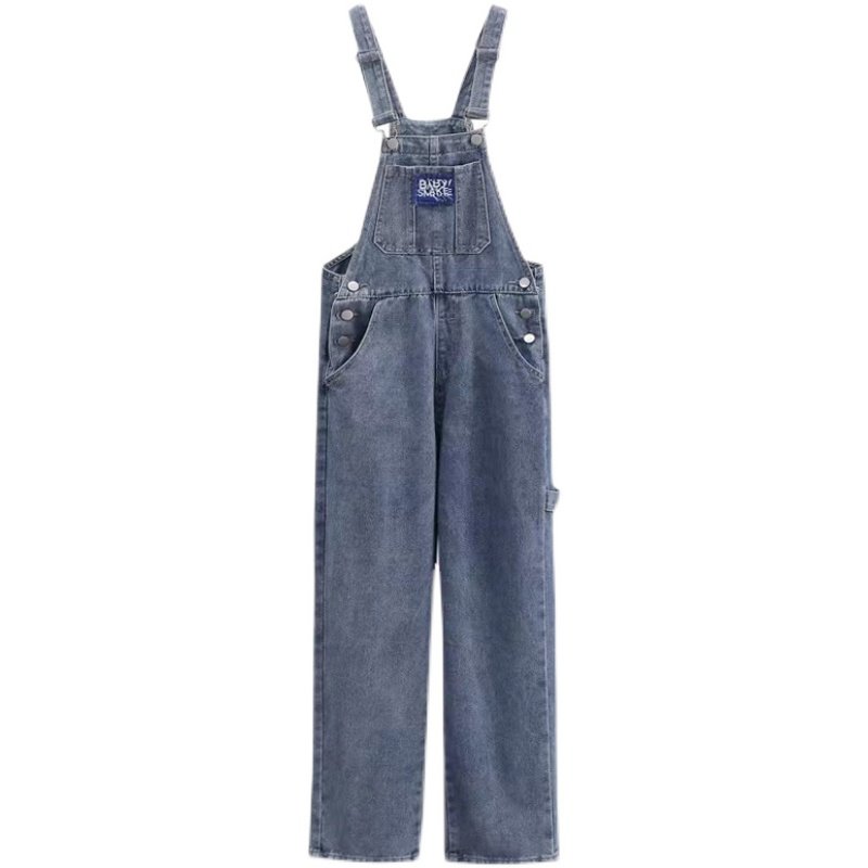 AMERICAN VINTAGE STRAP JEANS WOMENS SUMMER THIN 2023 NEW HIGH-WAISTED SMALL ONE-PIECE WIDE-LEG TROUSERS