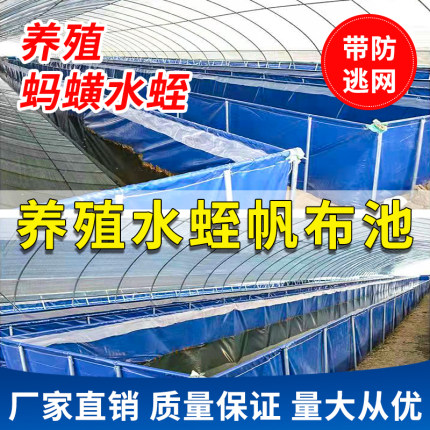 帆布鱼池养殖蚂蟥防水布养鱼专用箱水蛭大型户外养蛙箱刀刮布水池