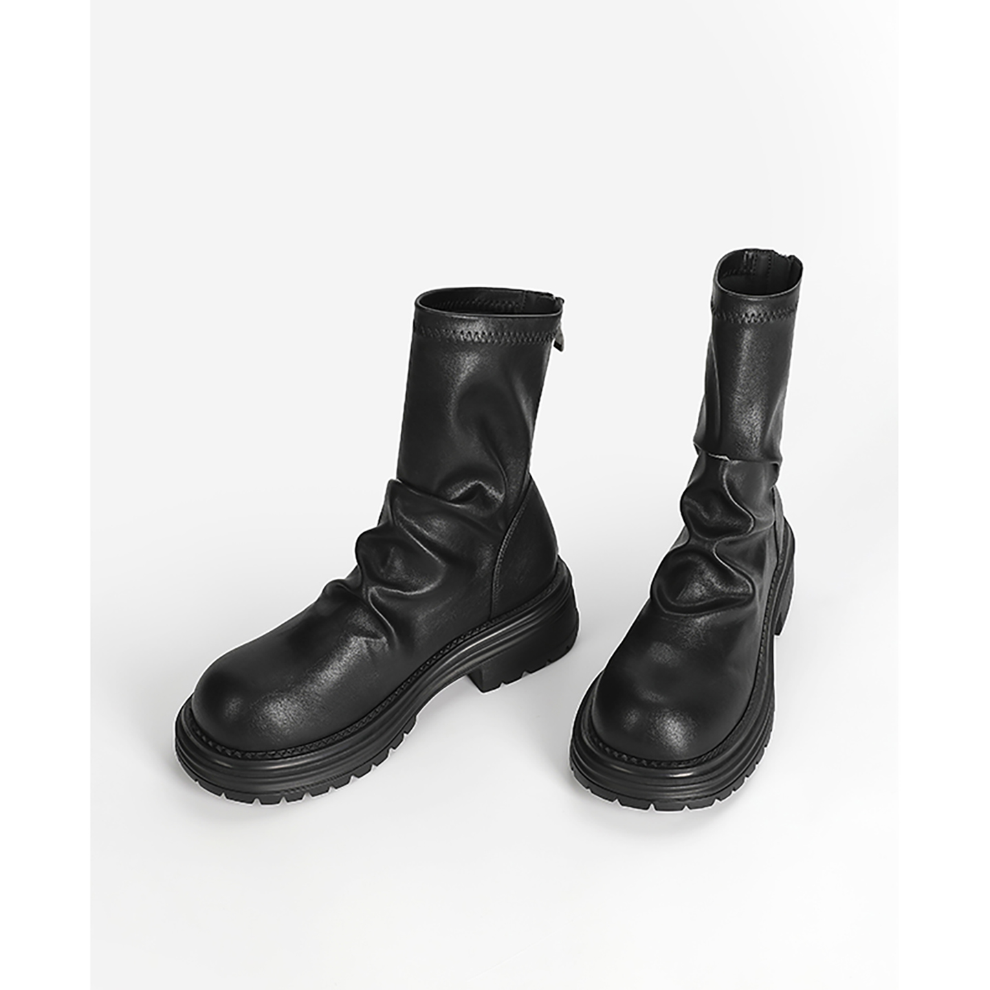 褶皱弹力瘦瘦靴爆款马丁靴