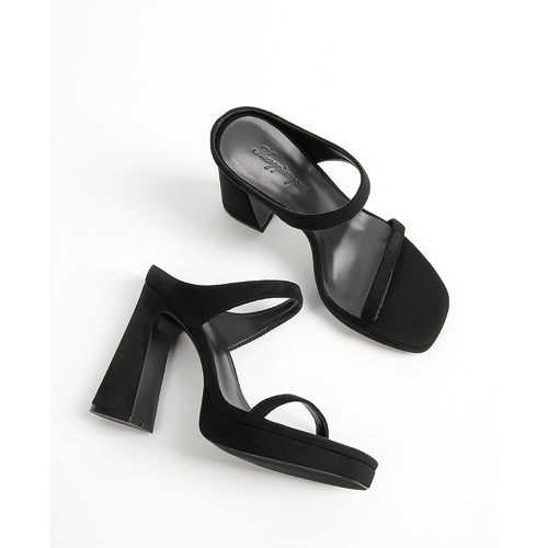 10CM厚底防水台显高粗跟凉鞋