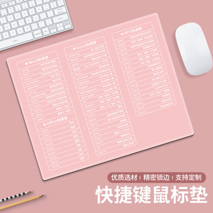 鼠标垫办公快捷键大全小号加厚简约纯色ins护腕男女生橡胶鼠标垫