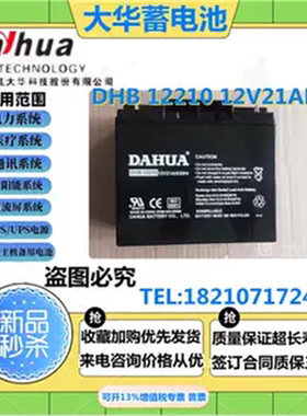 大华蓄电池DHB 12210机房后备12V21AH消防通讯直流屏储能UPS电源