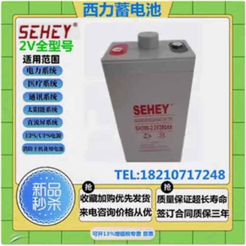 SEHEY西力蓄电池SH2-200机房2V200A100A300A400A500直流屏UPS电源
