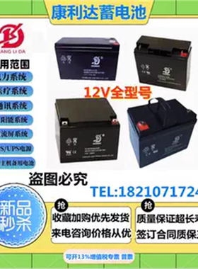 康利达蓄电池12V100AH65AH40AH33AH24AH20AH消防机房后备UPS电源