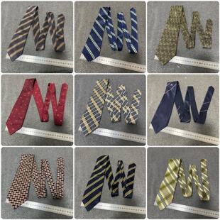 vintage中古领带真丝手打衬衣配饰原宿日系英伦商务条纹学院风