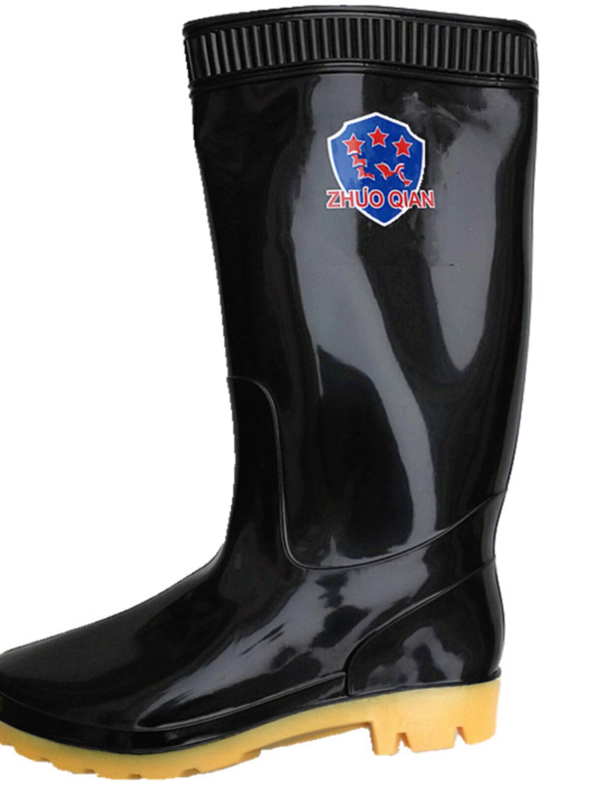 BLACK COW TENDON THICK-SOLED RAIN BOOTS OVERSHOES ANTI-SLIP BELT INNER TANK WATER SHOES MENS AND WOMENS MEDIUM AND HIGH CONSTRUCTION SITES EASY TO CLEAN SOFT SOLE