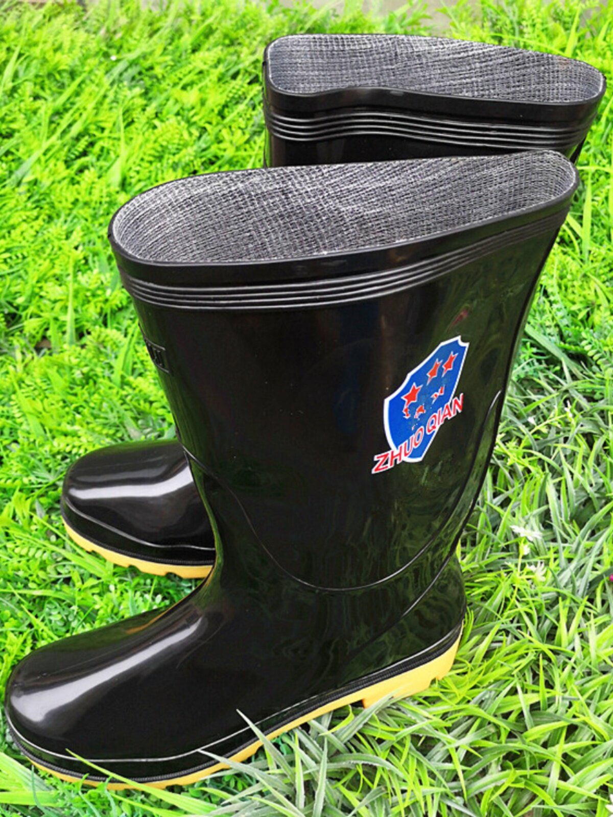 BLACK COW TENDON THICK-SOLED RAIN BOOTS OVERSHOES ANTI-SLIP BELT INNER TANK WATER SHOES MENS AND WOMENS MEDIUM AND HIGH CONSTRUCTION SITES EASY TO CLEAN SOFT SOLE