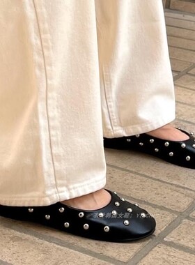 衣玲韩国女鞋时髦小众设计感重工软皮套脚平底单鞋女圆头